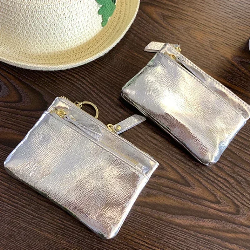 Women Clutch Mini Coin Purse Genuine Leather Wallet Credit Card Cash Holder Small Money Bag Female Zipper Storage Bags Pouch