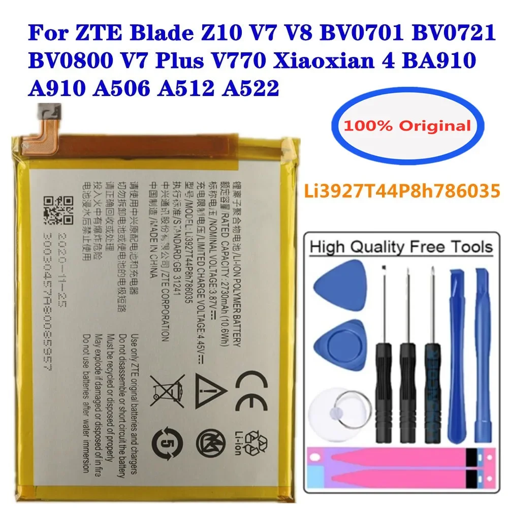 New 2730mAh Original Battery Li3927T44P8h786035 For ZTE Blade V7 V8 V0800 BV0800 V7 Plus V770 Xiaoxian 4 BV0701 Z10 Batteries