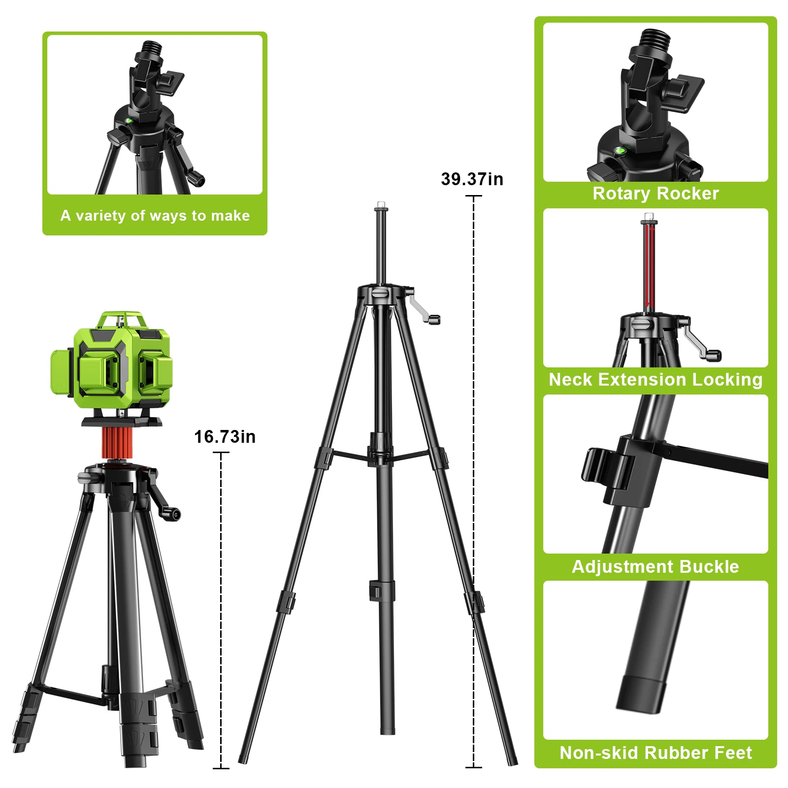 Lfine 4D 16 linii poziom lasera s ze statywem i walizką poziome i pionowe 360 ° samopoziomowania profesjonalna laserowa poziom lasera poziomica