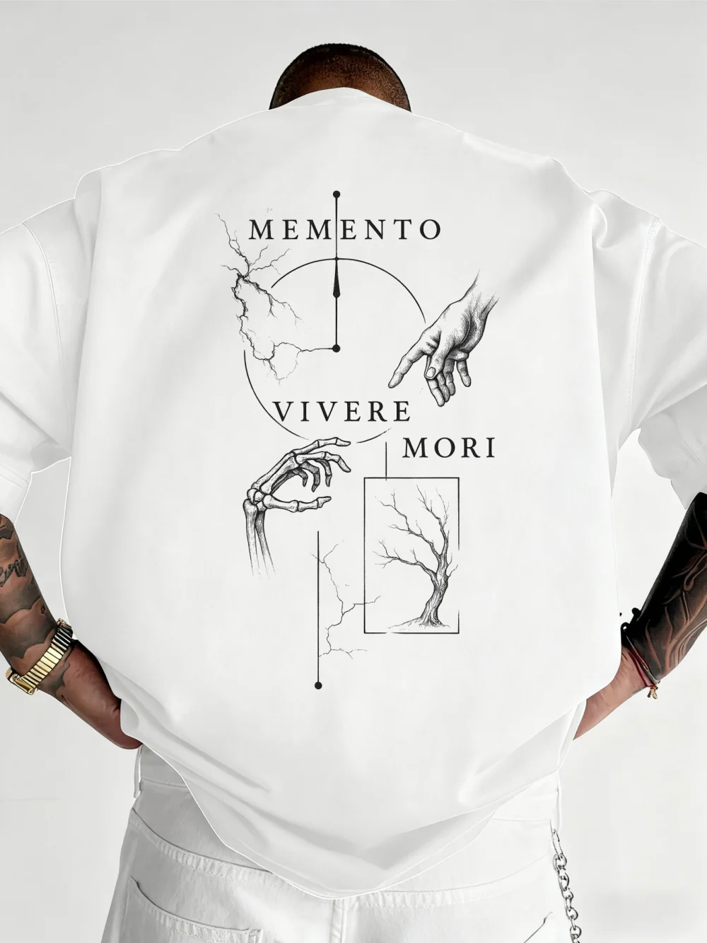 تي شيرت رجالي جديد من القطن 100% تي شيرت موضة الشارع جرافيك ثيولوجي نمط فني كبير الحجم ملابس للجنسين Harajuku عتيق #1