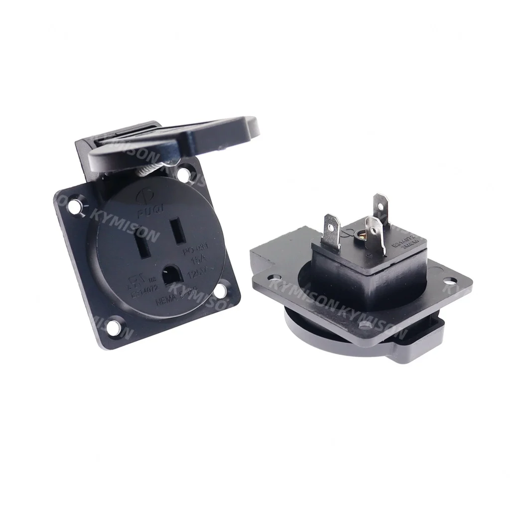 US NEMA 5-20R AC Power Industrial Socket 125V 15A Multifunction Outdoor Waterproof Outlet Power Wire Receptacle Socket Adapter