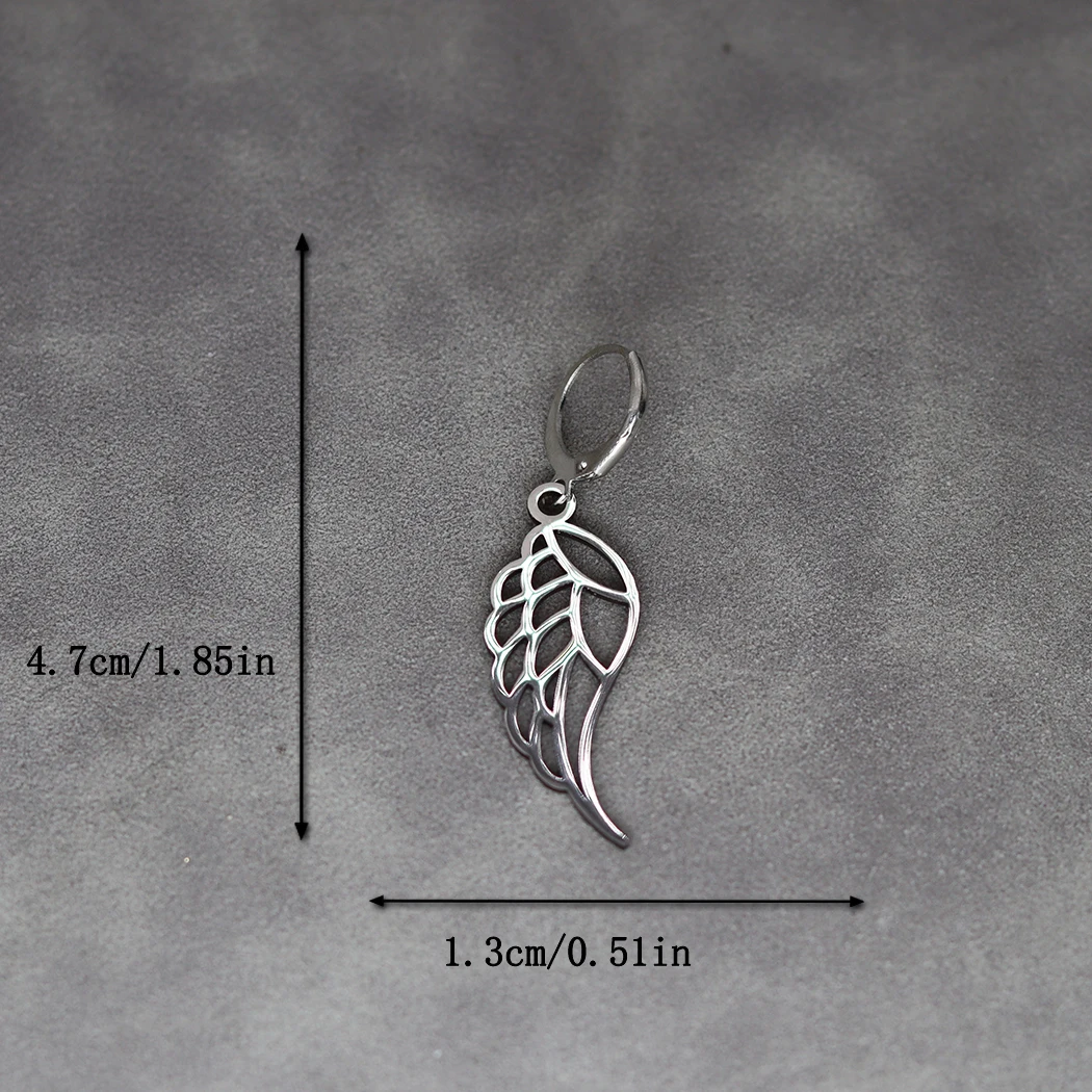 Kinitial Cute Angel Wings Drop Earrings For Women Stainless Steel Jewelry Vintage Simple Earring