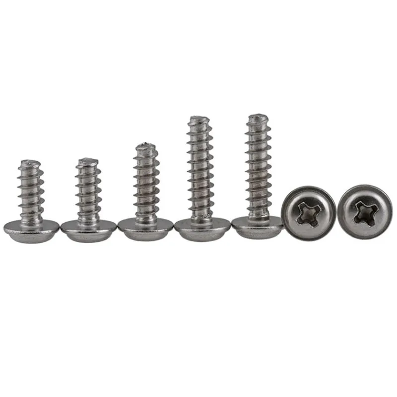 M1.7 ~ M4 304 Rvs Pwb Cross Pan Hoofd Met Wasmachine Platte Staart Zelftappende Schroeven Ronde Kop Phillips schroef