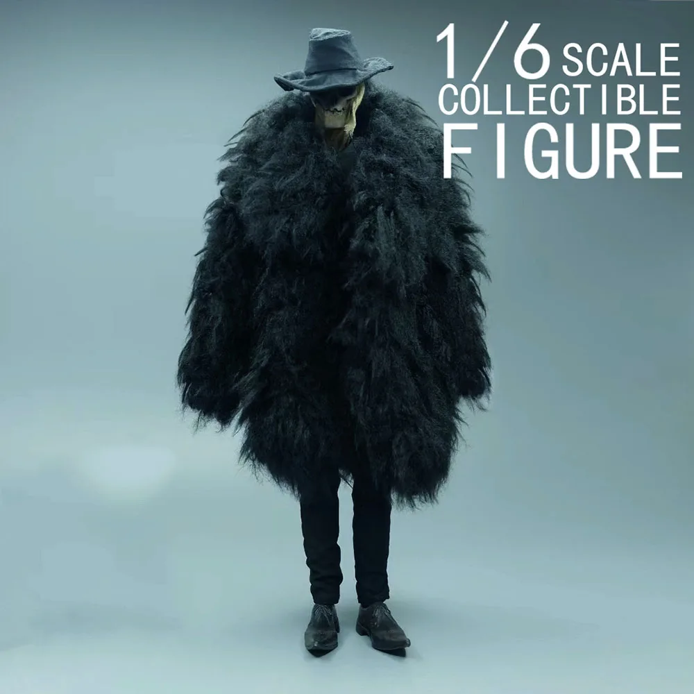 

3ATOYS 1/6th Black Fashion Fur Coat Unique Style Design Fit 12" Action Figure Collectable