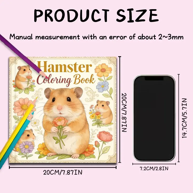 Hamster Coloring Book: Adult Coloring Book with 24 Pages, Relaxing Body and Mind, Perfect Gifts for Friends, Couples