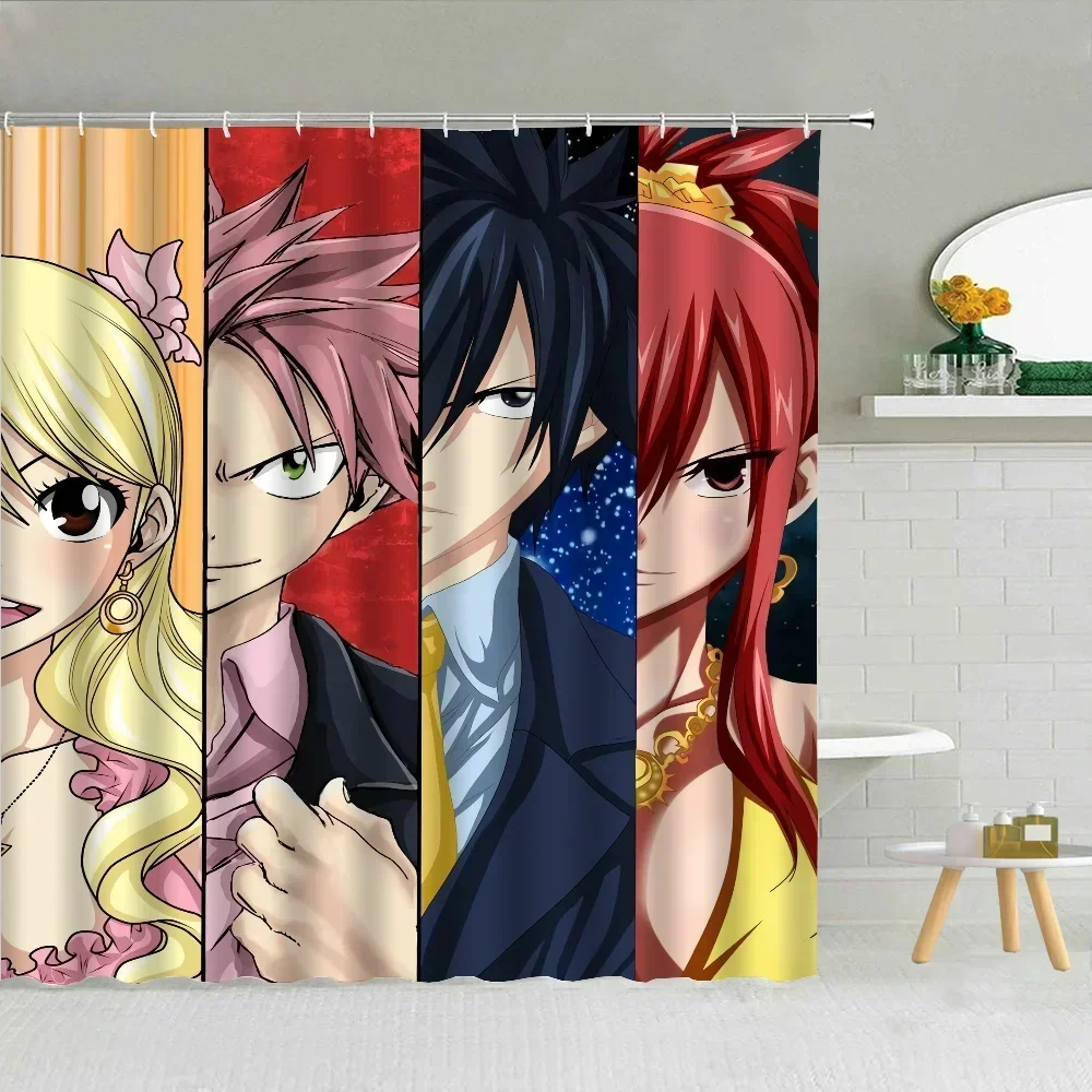 

Коралловые занавески для душа Fairy Tail для ванной комнаты, складная перегородка, занавеска для ванной, аксессуары для спальни, водонепроницаемая ткань.