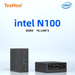 TexHoo MiniPC Intel N100 Dual Band WiFi5 BT4.0 8GB 16GB 256GB 512GB DDR4 HDMI DP Dual LAN Desktop Gaming Computer Mini PC Gamer