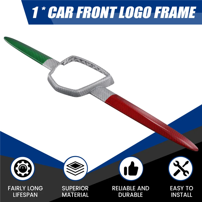 

AT92-Car Front Logo Frame Front Logo Frame For Abarth 595 695 Carbon Fiber For Abarth 595