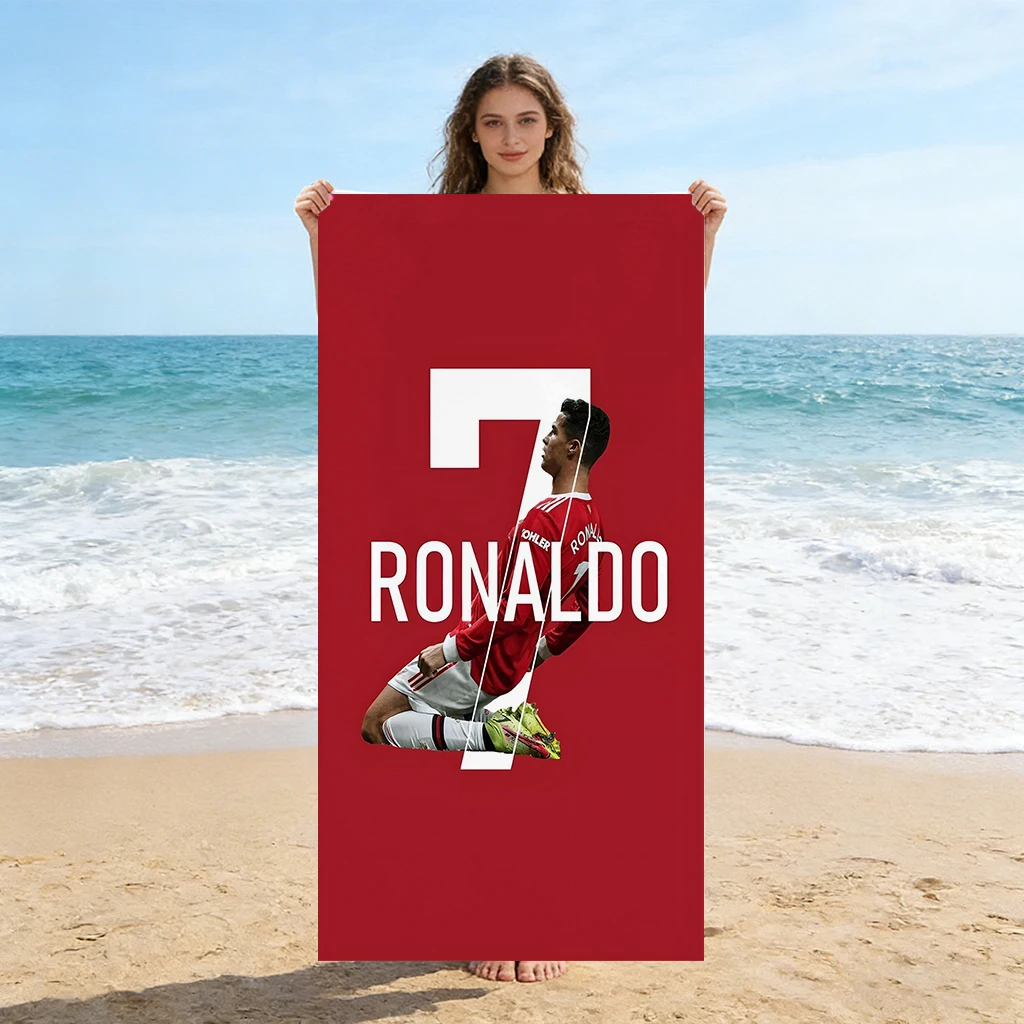 Ronaldo Beach Towel World Soccer Cup Towel Quick-drying Towel Suitable for Seaside Pool Camping Vacation Yoga For Family Friends