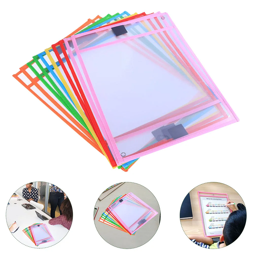 

8 Pcs Erasable File Bag Teacher Dry Erase Bags Multipurpose Pockets Pvc Ticket Holders Document Pouches Storage Office