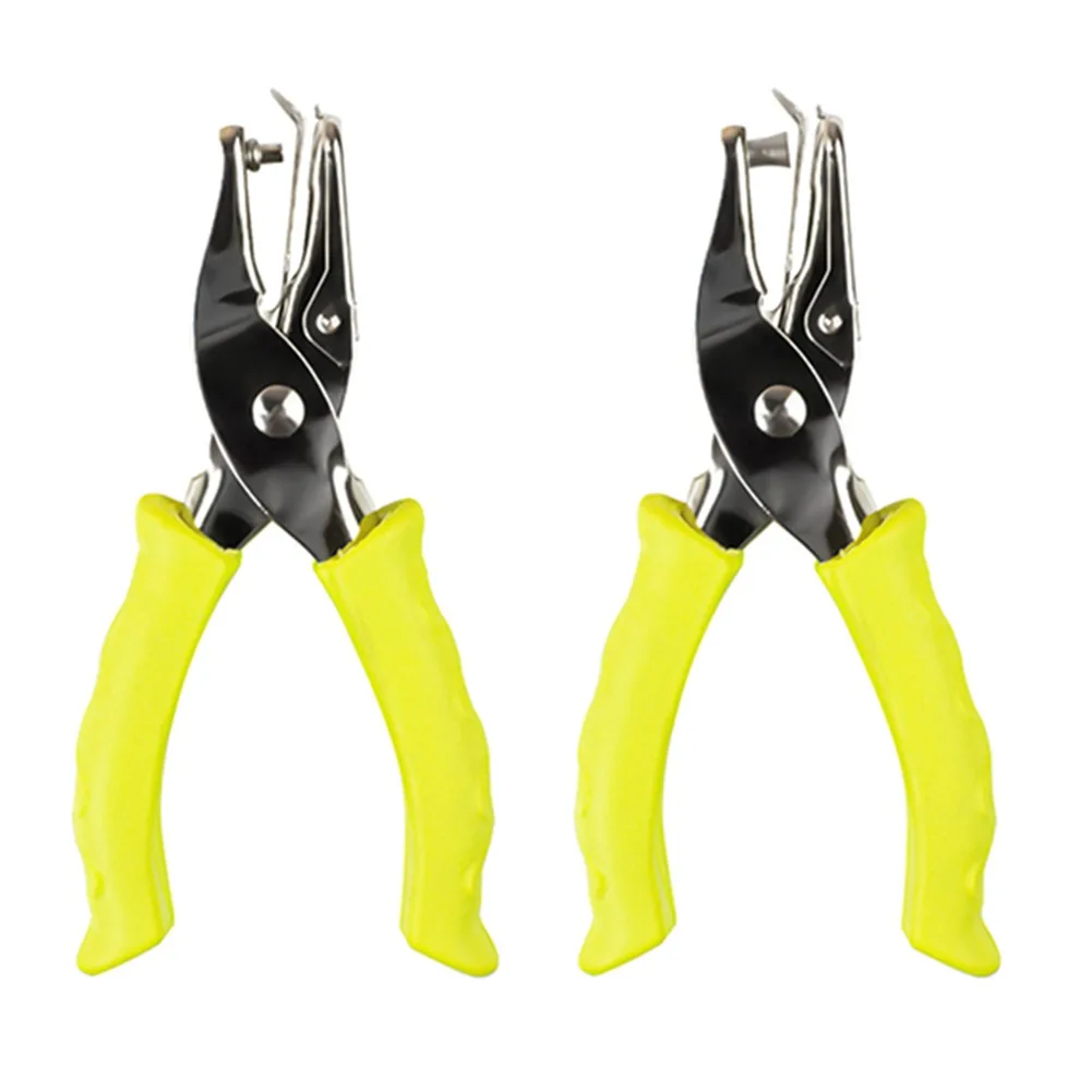 

2Pcs 3/6mm Single Hole Punching Machine Creative Rubber Handle Handheld Hole Punch 3 Color Available Non-slip Punch Plier