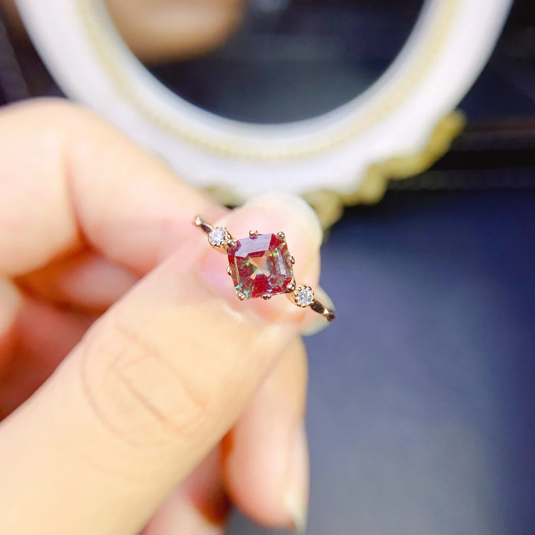 6mm Alexandrite Ring 925 Sterling Silver Alexandrite Engagement Wedding Ring For Women Gift