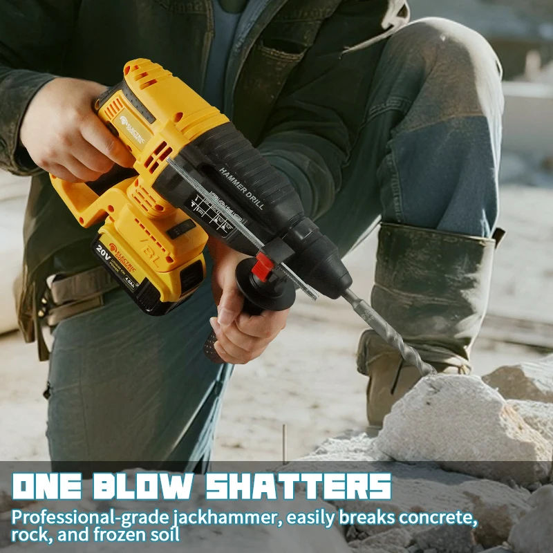26 مللي متر مطرقة كهربائية بدون فرش اللاسلكي تأثير مطرقة الحفر متعددة الوظائف مطرقة دورانية أداة السلطة لدبوس بطارية ديوالت 20 فولت #5