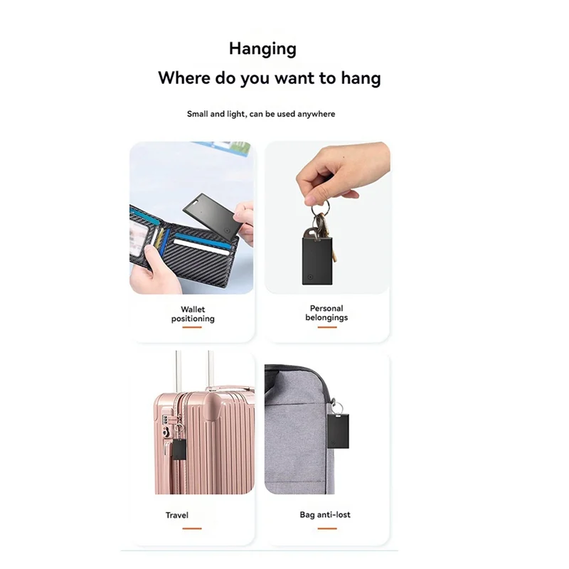 B04B-4X Portemonnee Anti-verlies Kaart Locatie Tracking GPS Smart Tag Voor Vind Mijn Bluetooth-apparaat Ultradunne kaart Draadloos opladen