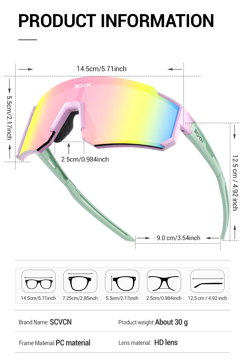 SCVCN Fahrradbrille Outdoor-Sportbrille Camping Reise Angeln Brillen MTB Fahrradbrille Rennrad Fahrradausrüstung – Detail 13
