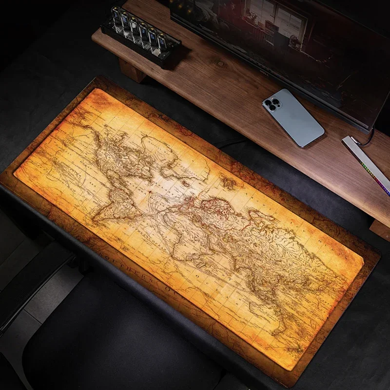 World Map Mouse Pad Office Map Desk Mat Gaming Keyboard Carpet Xxl Mousepad Mats Gamer Pads Computer Rug Large Table Cushion