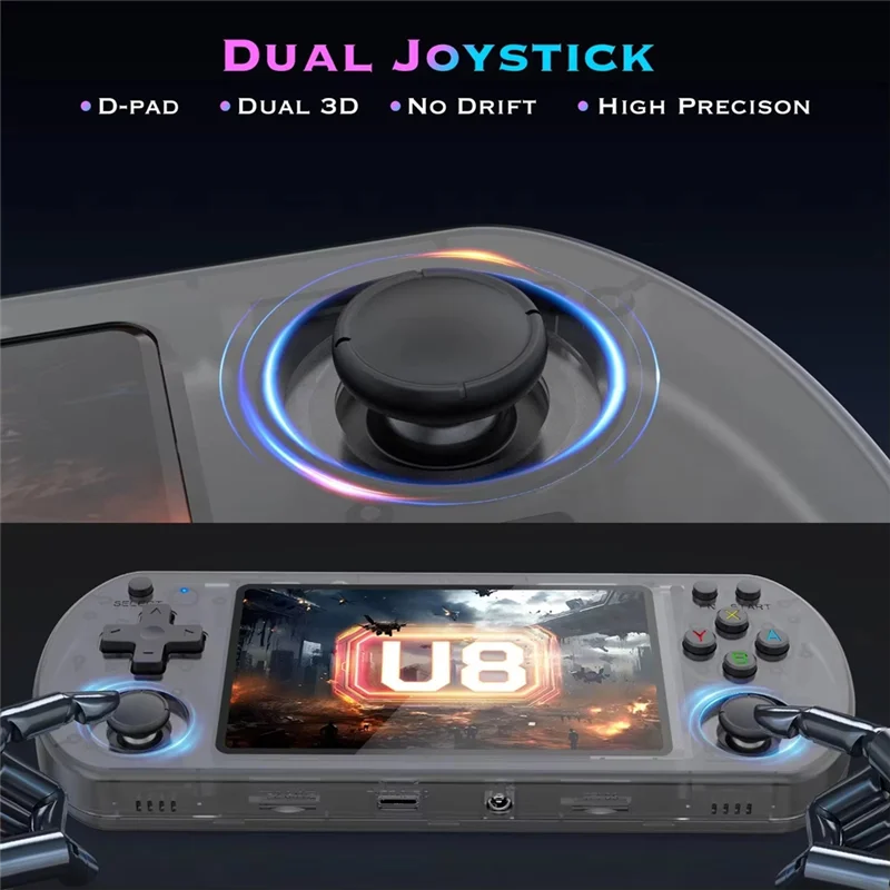 

U8 Retro Palm Game Console Open Source Linux System Game Console Game Console 128GB Black