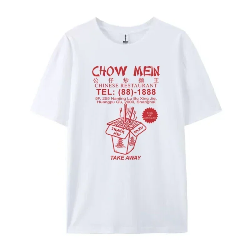 Chow Mein Noodle Cute Chinese Food T Shirt Women Vintage Streetwear T-Shirt Graphic Tees Unisex Summer Grunge Clothes Oversized