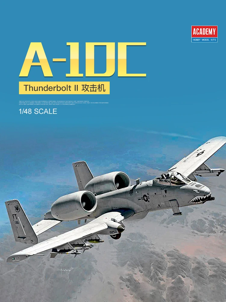 Academy Assembled Aircraft Model Kit 12348 A-10C Thunderbolt 2 Close Support Attack Aircraft 1/48