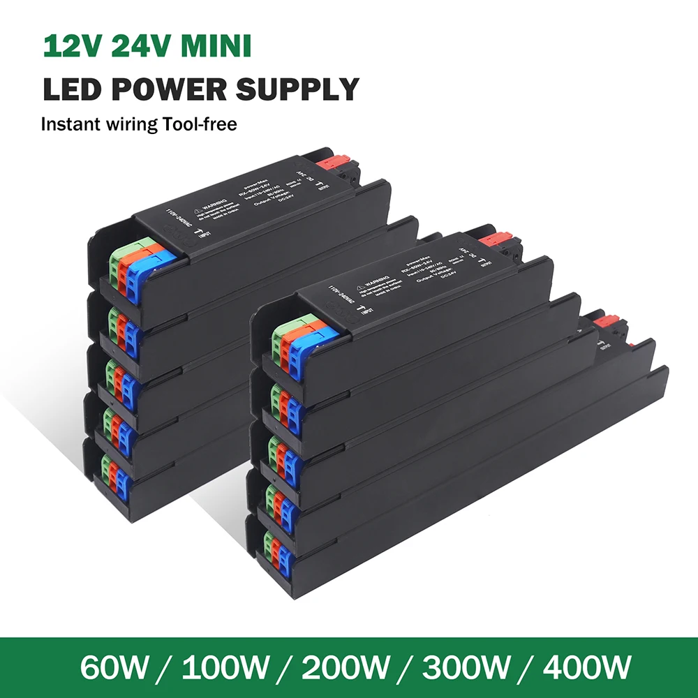 

12V 24V LED Transformer 60W 100W 200W 300W 400W Power Supply 110V 220V 230V AC to DC Adapter Driver Accessories
