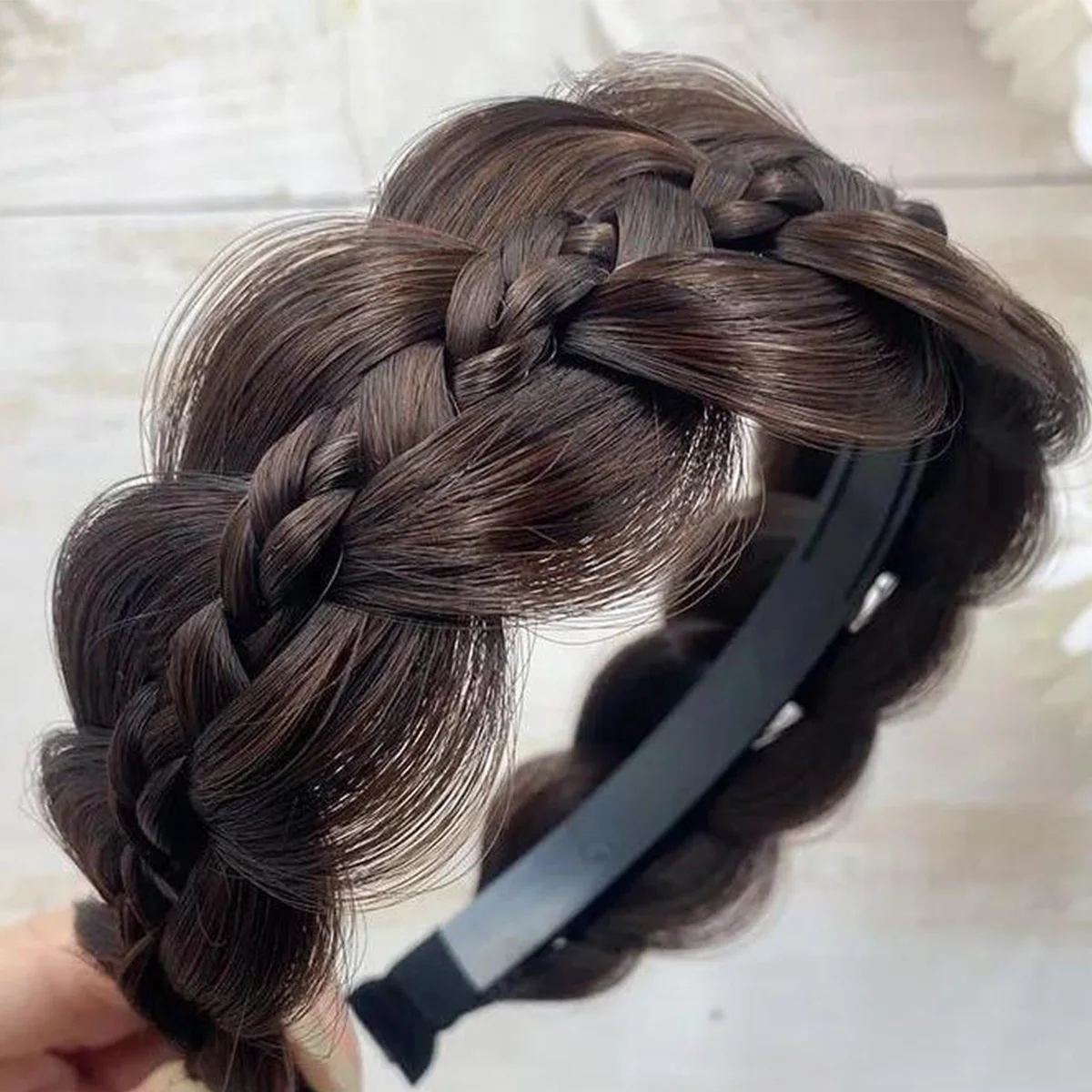 Synthetic Wig Twist Headbands for Women Fishbone Braids Hair bands Handmade Retro Head Hoop Styling Headwear Accessories