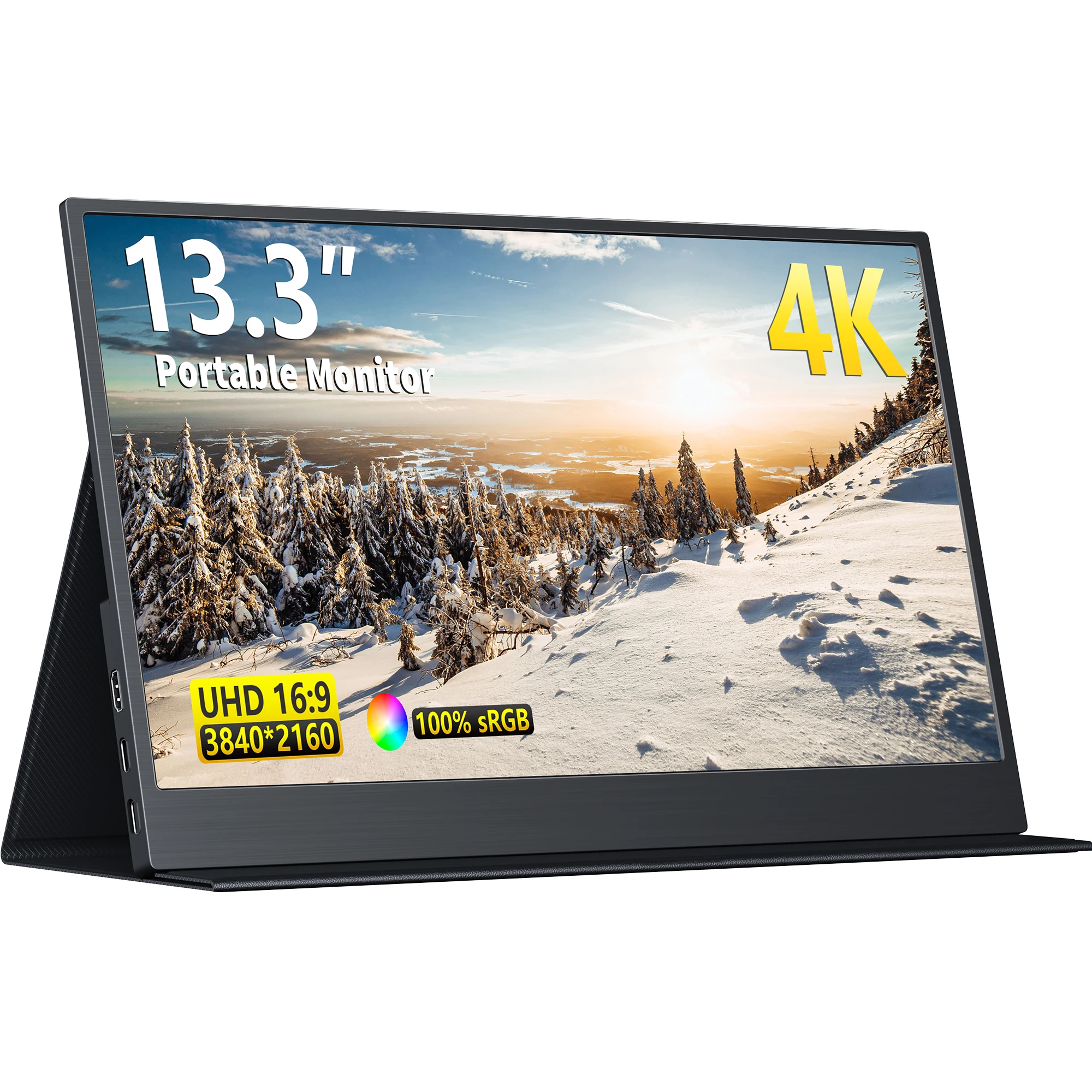 Amoudo 3840*2160P 13,3 inch draagbare monitor UHD IPS-laptop Tweede scherm Dual USB C HDMI Computer Gaming Display Reismonitor