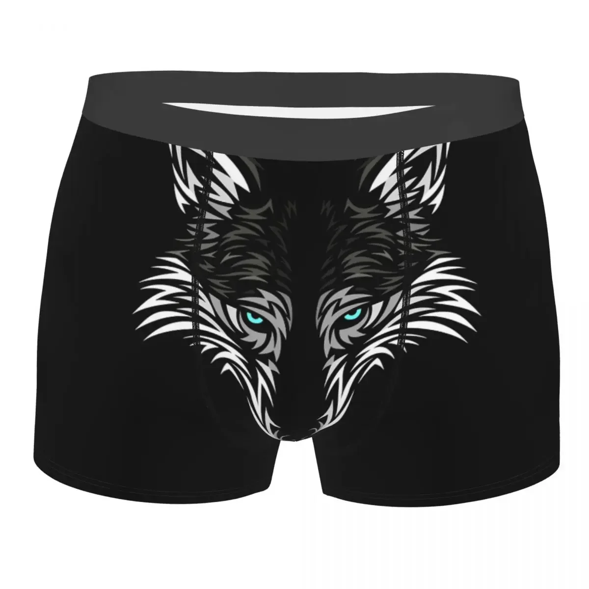 Tribal Wolf Face Underpants Breathbale Panties Male Underwear Print Shorts Boxer Briefs