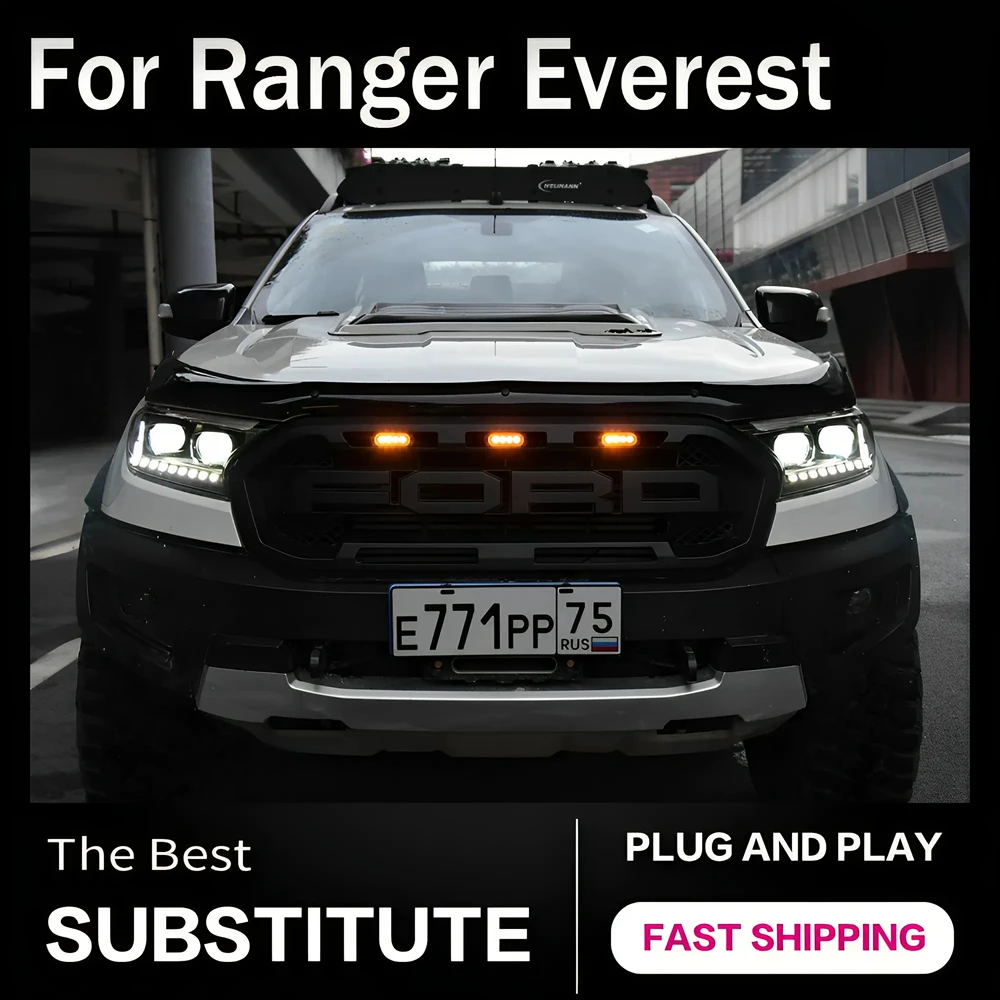 

AKD автомобильные стайлинговые фары для Ford Ranger Everest 2016-2020 T6 FL T7 T8 Raptor Type светодиодный двойной проектор автоаксессуары