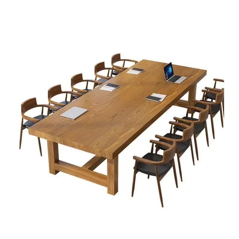 

Solid wood large conference long table simple