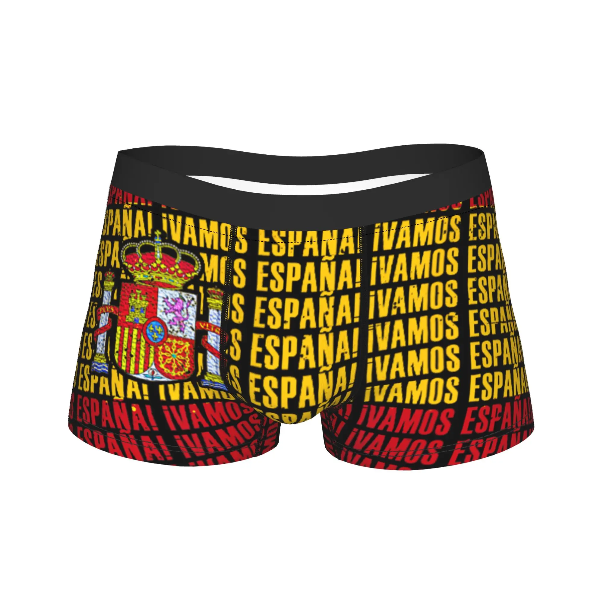 Cool Spain Flag Proud Spanish Underwear  Men Panties Printing Elastic Boxershorts Trenky Shorts Briefs Big Size