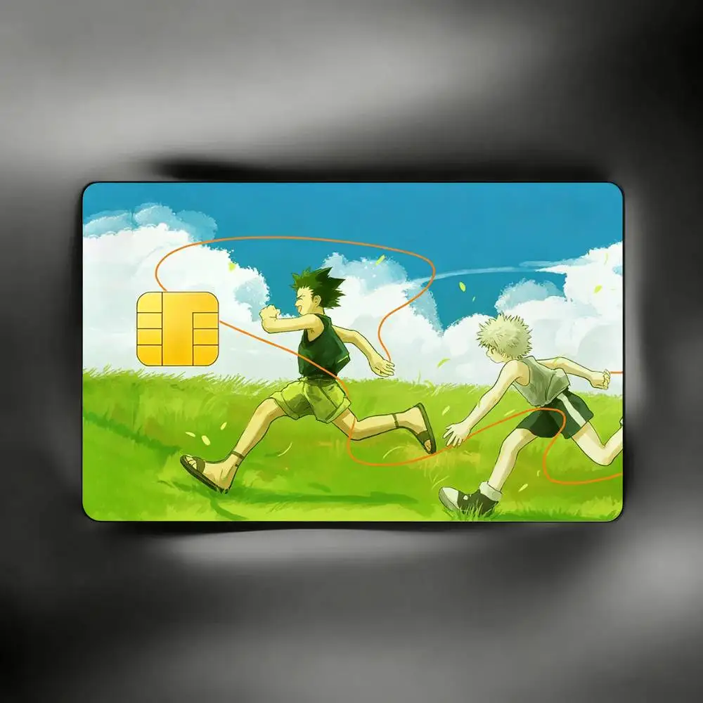 Happy G-Gon & K-Killua  HD Waterproof Card Skins Protective Stickers for Credit Bank Game Cards