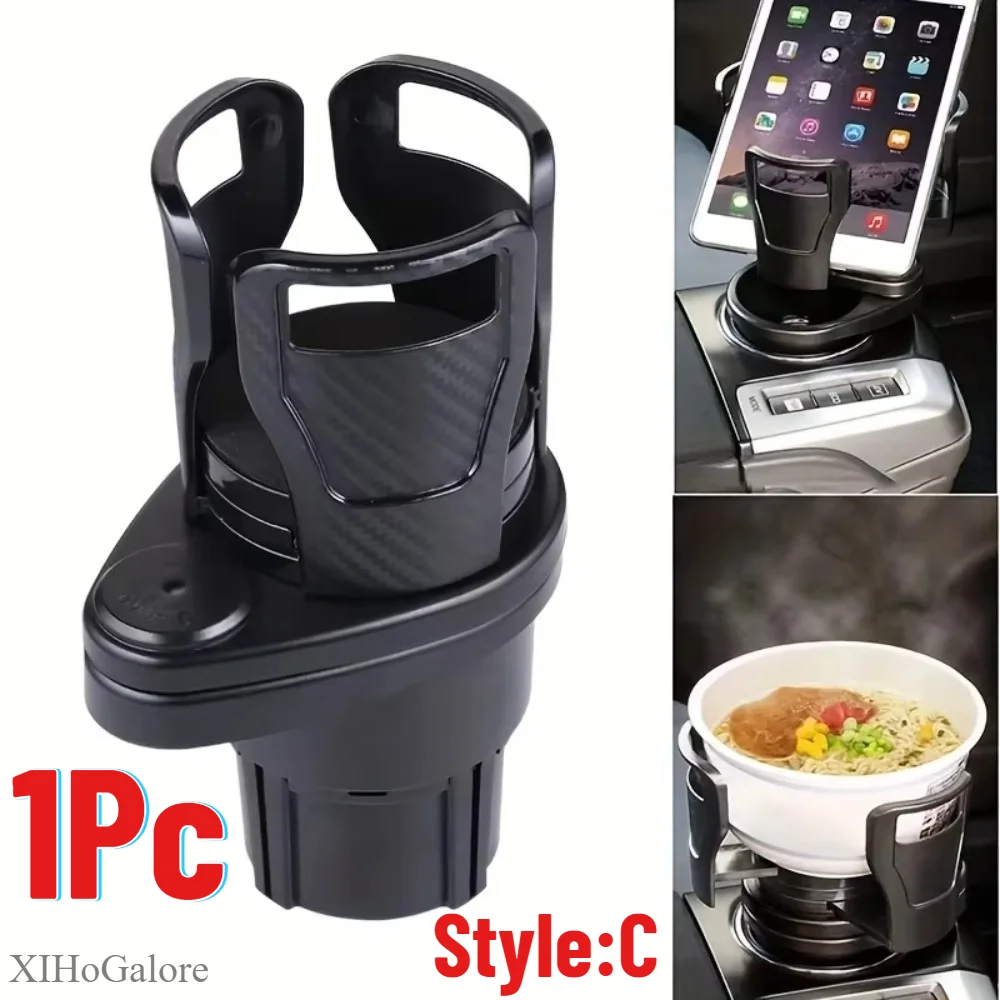 Adjustable Dual Cup Holder Expander For Car With Phone Aromatherapy Organizer Multifunctional Vehicle Interior Adapter