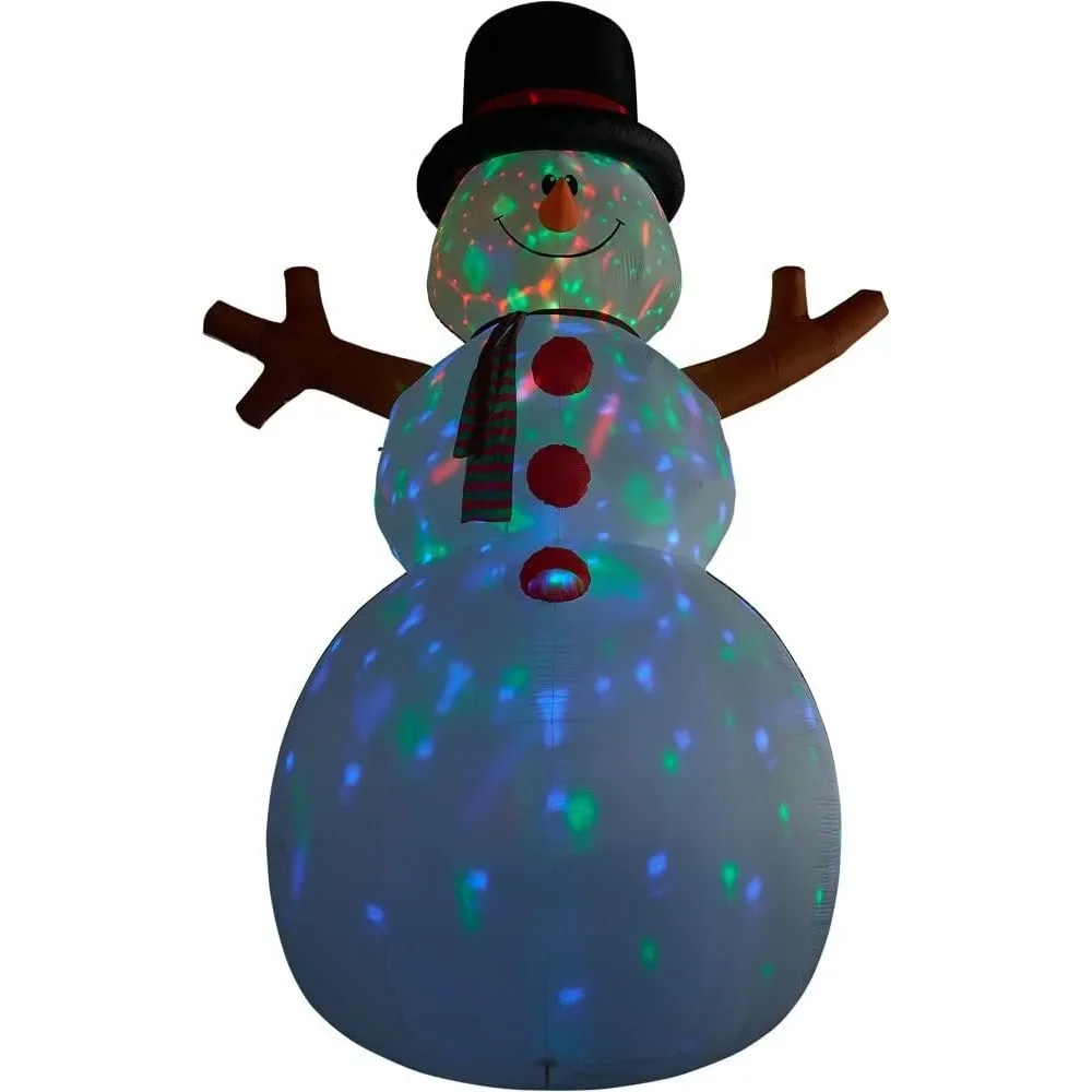 20-Ft. Tall Jolly Snowman with RGB Lights and Storage Bag | Prelit Outdoor Christmas Inflatable