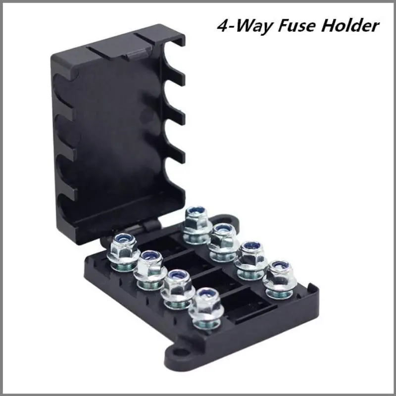 4 Circuit Heavy Duty Midi ANL 4 Way Fuse Block With Cover For Car Battery Audio Marine Power Distribution