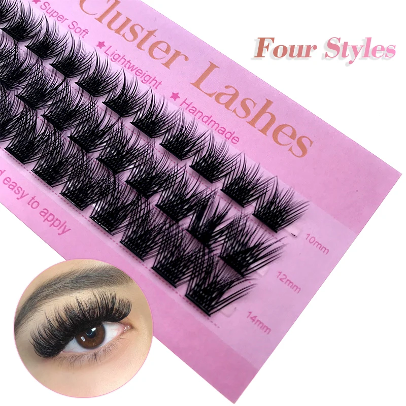 HOLLYLASH DIY Hand Made Eyelashes Extension 3D Fluffy Cluster False Lashes 0.07mm C Curl Segmented Natural Individual Eyelash