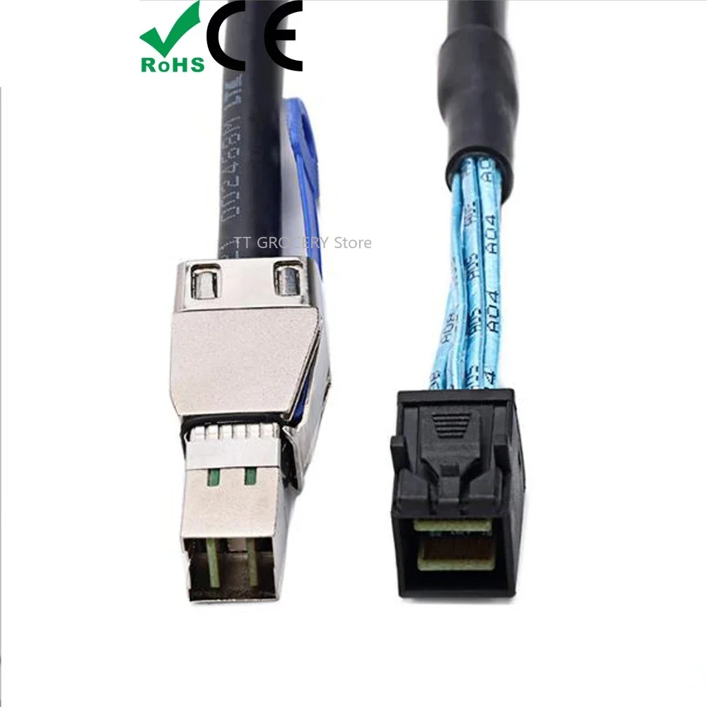 Mini SAS SFF-8644 To SFF-8643 Cable, External 26Pin To Internal 36Pin Hybrid 12Gbps SAS3.0 Cable for Raid Systems