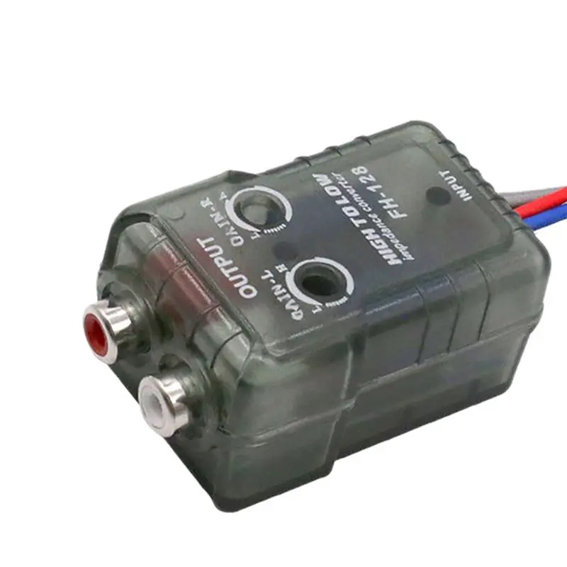 2X High Level Speaker Signal To Low Level RCA Adapter Car Audio High To Low Subwoofer Audio Converter