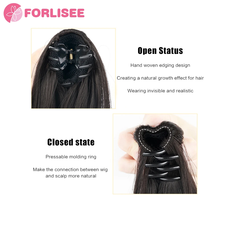 FOR Wig Ponytail Micro Curl Fashion Highlights Gradual Pear Flower Curl Long Curl Hair Big Wave Grab Clip Water Ripple Fake Pony