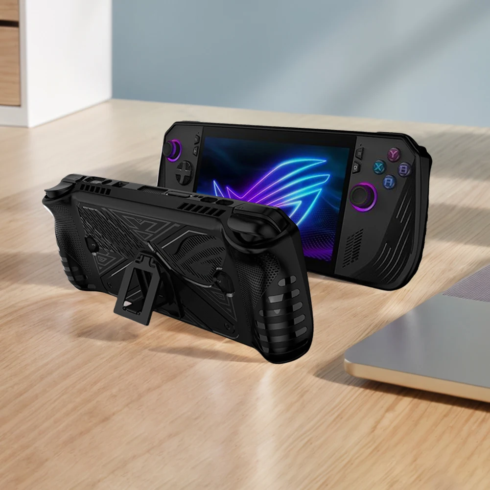 ل ASUS ROG ALLY X لعبة وحدة التحكم لينة واقية غطاء عدم الانزلاق حافظة من البولي يوريثان المضادة للخدش حماية شاملة لعبة الملحقات