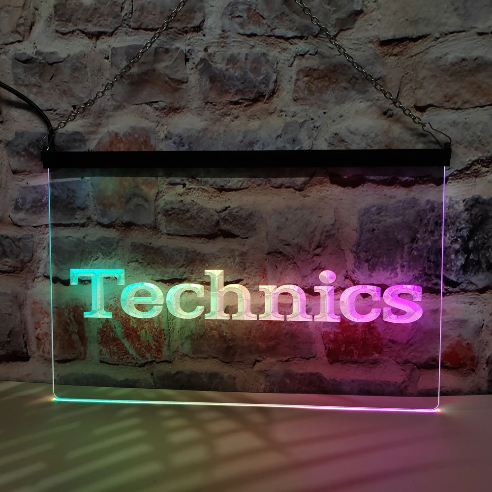Technics Turntables DJ Music-LED Neon Sign Featuring Colorful Flowing Effect,Perfect for Home Decoration and Creating Party Mood