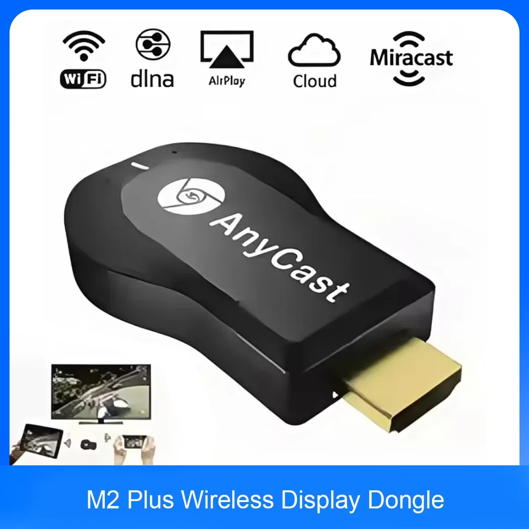 1080P Anycast M2 Plus WiFi HDMI-compatible Display Dongle TV Sticks Screen Share Airplay Miracast DLNA for iOS Android Phones TV