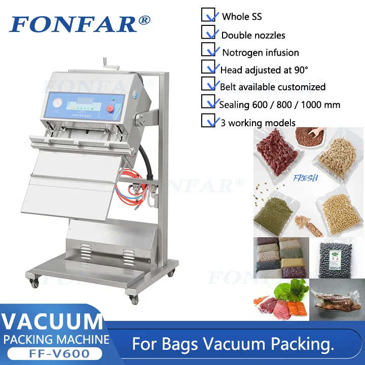Factory 600mm Vertical External Vacuum Packaging Machine Wet Dry Air Pump Driven Inflatable Sealing for Commodity Film Packaging