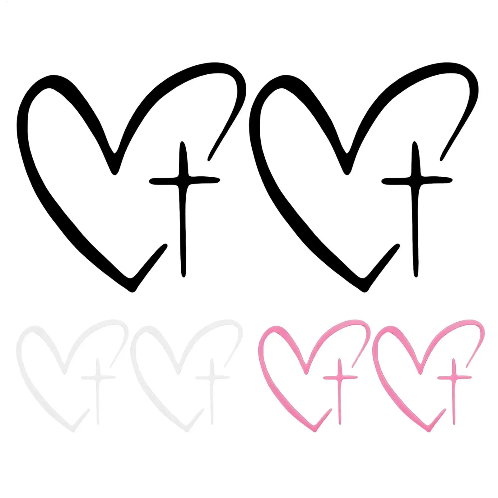 Stickers for Cars Heart Shape Long Lasting Cute Car Decals for Rear View Mirror for Vehicles Trailer RV Automotive Sedan Pickup