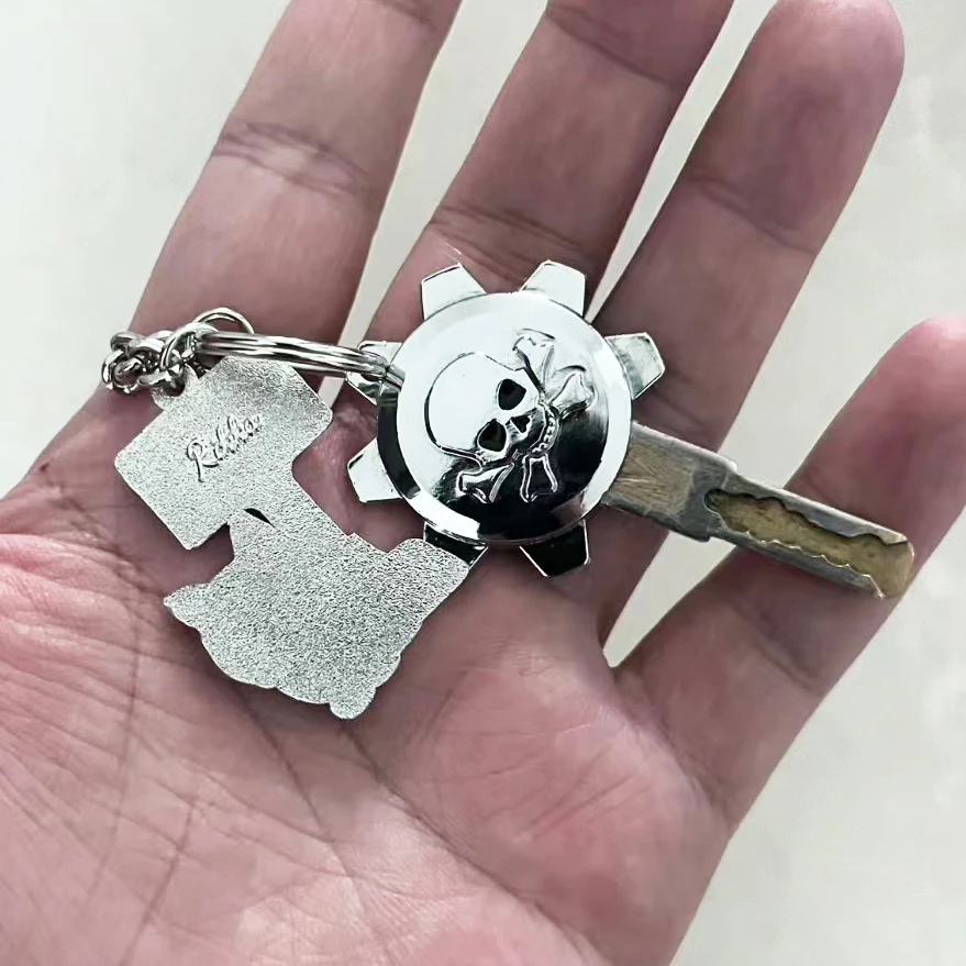 

DIY Creative Silvery Skull Motorcycle Key Replace Handle Requires Manual Polishing of Key Holder Personality Key Head