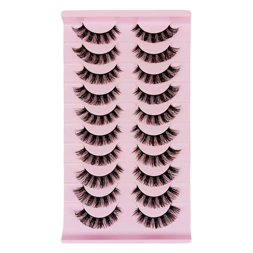10 Paar DD Curl Russische Streifenwimpern, flauschiges Volumen, falsche Wimpern, DD Curl, dramatische, unordentliche künstliche Nerz-Fälschungswimpern, Make-up – Detail 7
