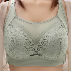 4PCS New Sexy U-shaped  Bras For Full Coverage Wireless Thin Unlined Lace Bra Women Minimizer Bras Big Cup Plus Size Bra