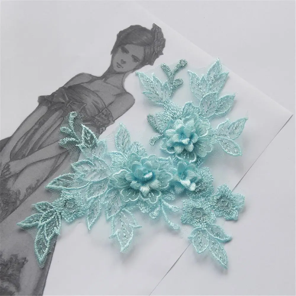 

Scrapbooking Hand Sewing DIY Craft 3D Flower Lace Neckline Applique Collar Embroidery Patches