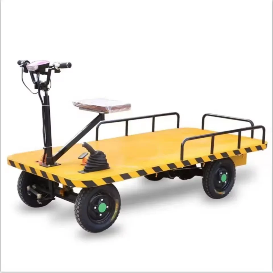 

Warehouse Four Wheeled Electric Trolley 800KG-1000KG Electric Flatbed Transporter Four-Wheeled Electric Truck