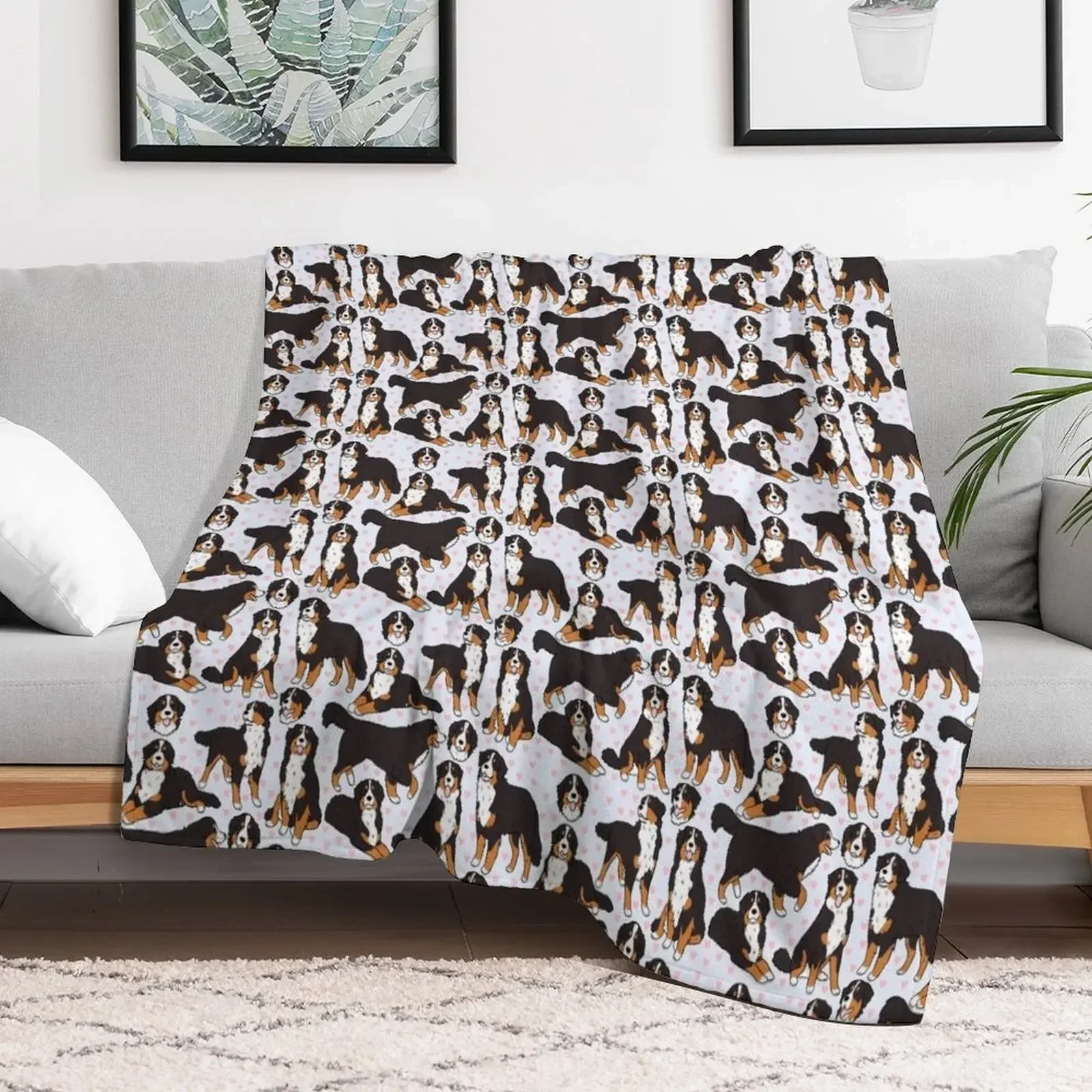 

Bernese Mountain Dog cute illustration pattern Throw Blanket Fashion Sofas For Baby Flannel Fabric Thermal Blankets