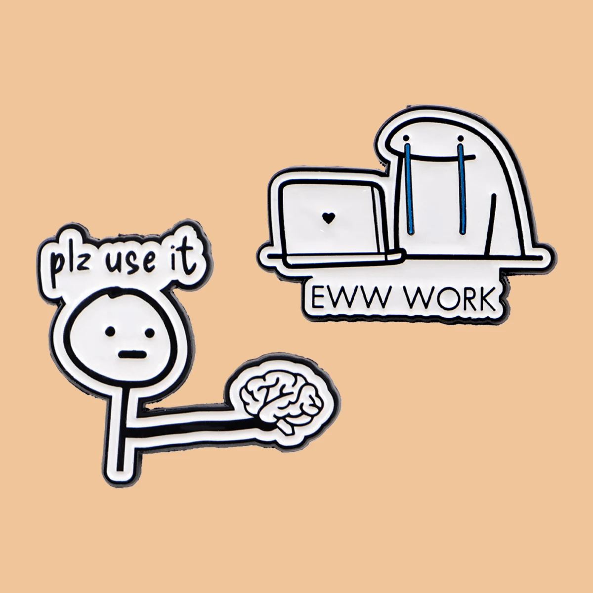 EWW WORK-Alfileres esmaltados, broches con citas divertidas del cerebro, Pin de solapa, insignia en mochila, accesorios de ropa, regalos de joyería de moda